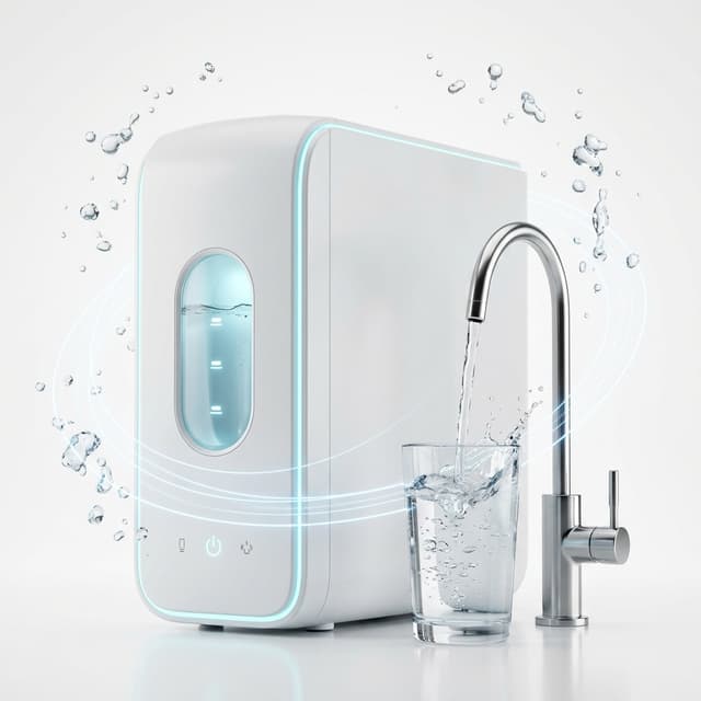 Realistic 3D RO Water Purifier with Pure Water Glass